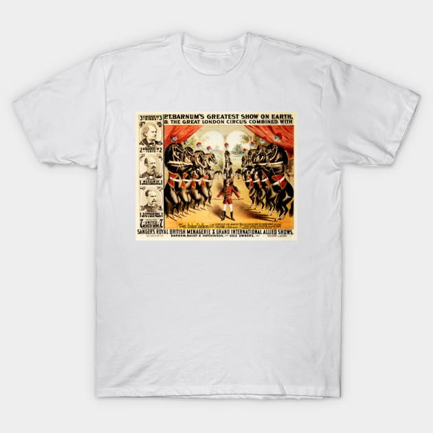 PT BARNUM Great London Circus Vintage Performances Advertisement T-Shirt by vintageposters